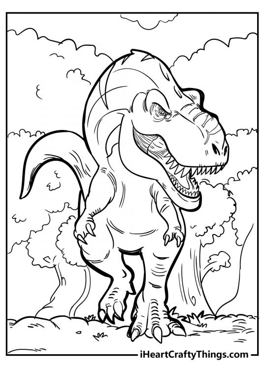 new tyrannosaurus coloring pages free printable