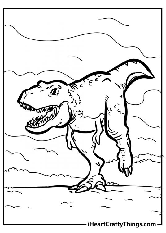 Jurassic world t-rex coloring pages for kids
