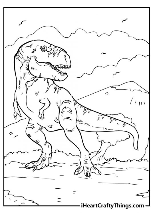 black and white t-rex coloring pages free printable