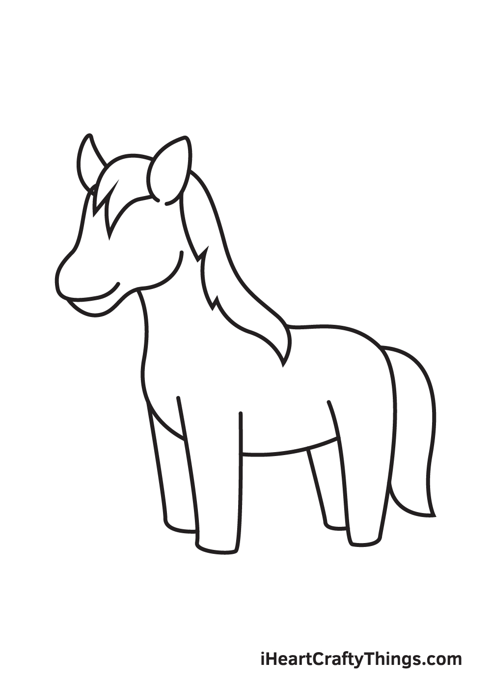 Art. Coloring Page. Hand Drawn Illustration Of Cute Little Unicorn .Fashion  Illustration Drawing In Modern Style. Silhouette. Colorbook. Isolated  .Children Background. Magic Pony. Sketch Animals. Royalty Free SVG,  Cliparts, Vectors, and Stock