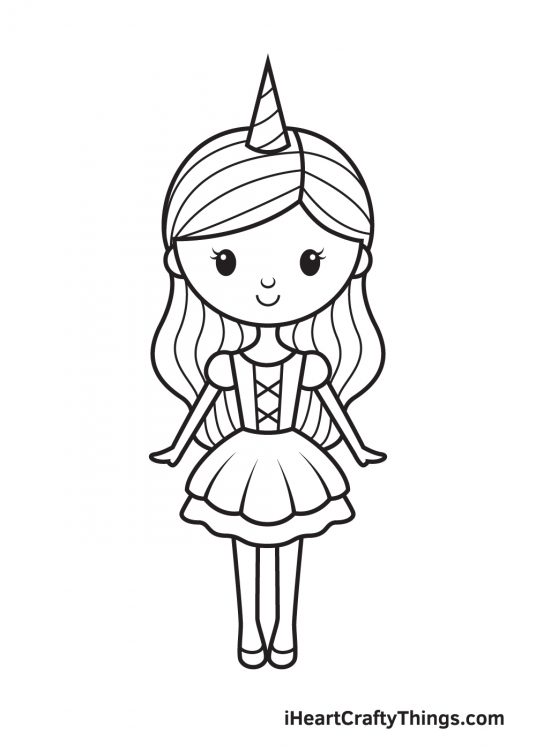 Unicorn Girl Drawing How To Draw A Unicorn Girl Step By Step