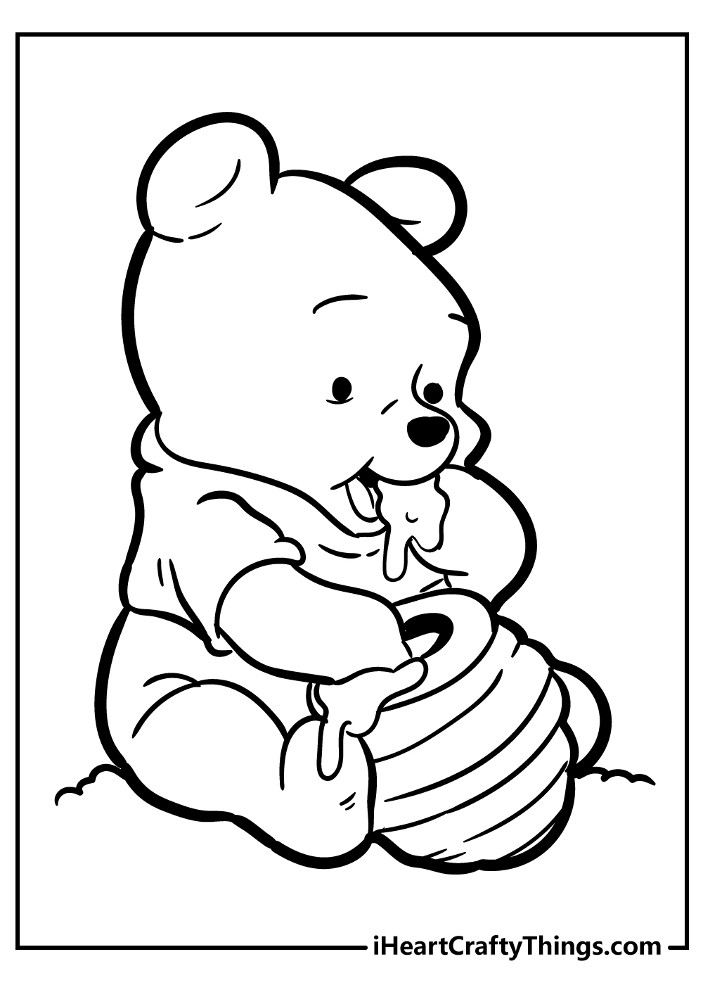 baby animal pooh bear coloring pages free printable