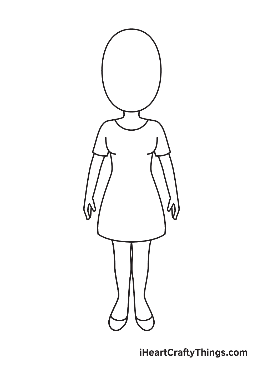 how to draw a person standing up step by step