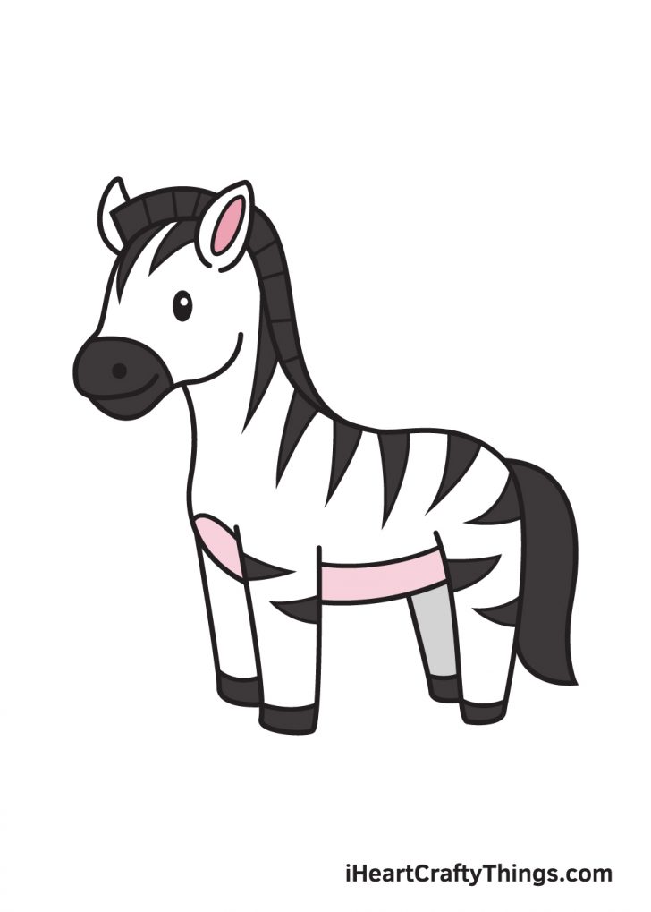 easy draw zebra cartoon