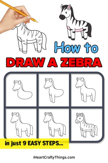 Zebra Drawing - How To Draw A Zebra Step By Step