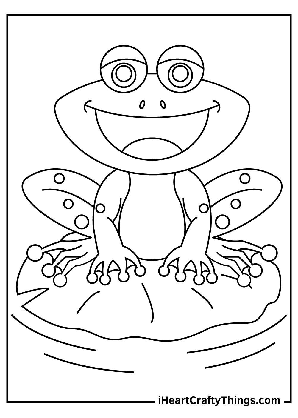 simple frog coloring pages free printable