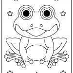 frog coloring page black and white image