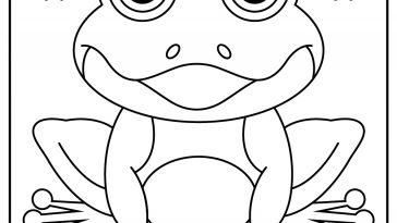 frog coloring page black and white image