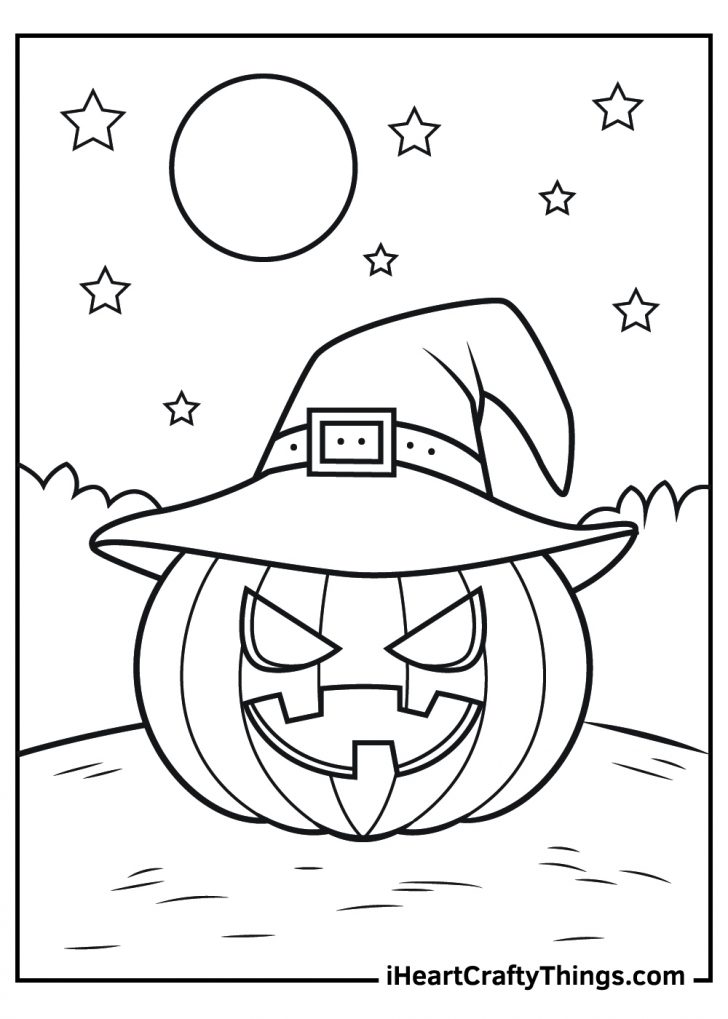 scary jack o lantern coloring page
