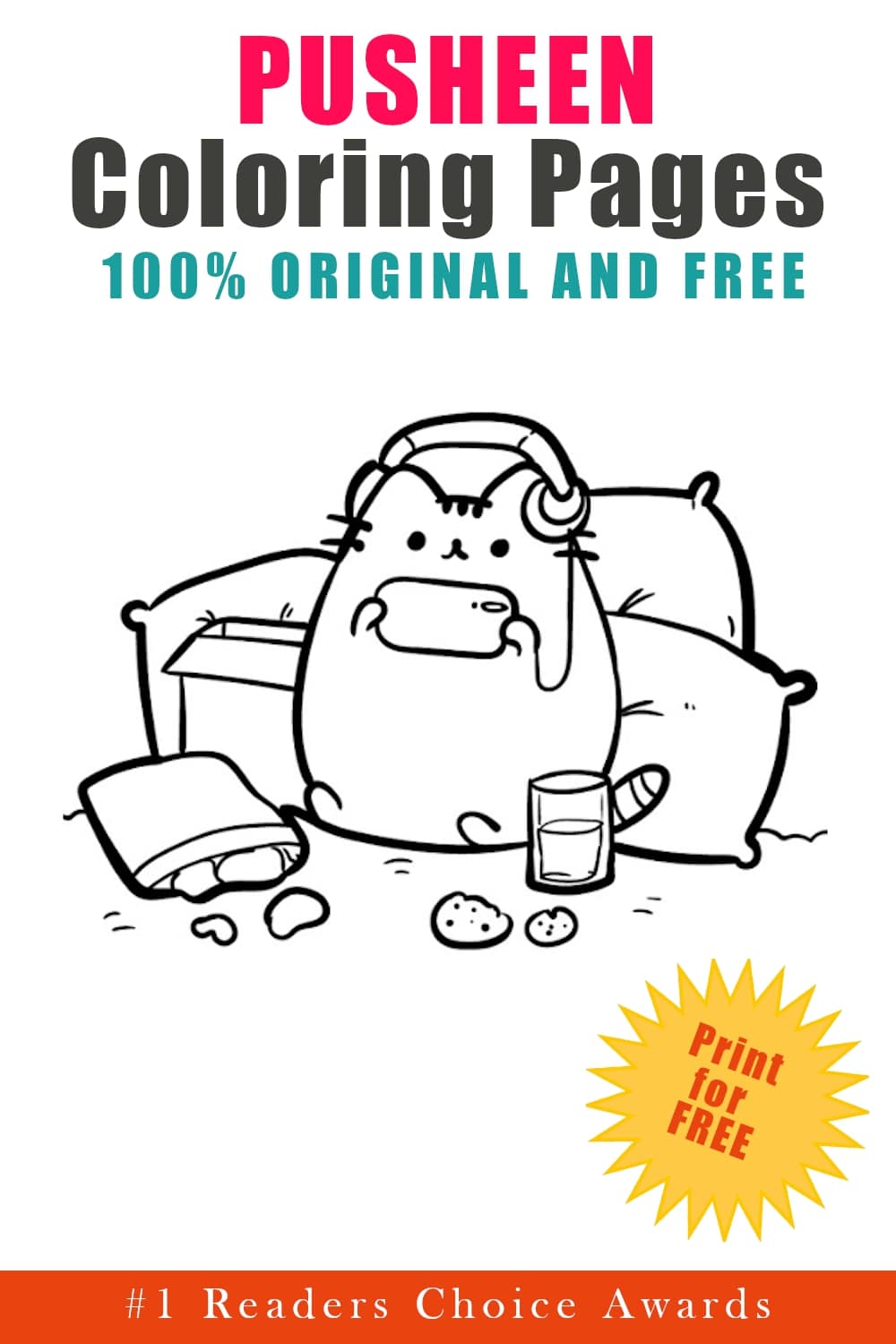 original and free pusheen coloring pages free printable
