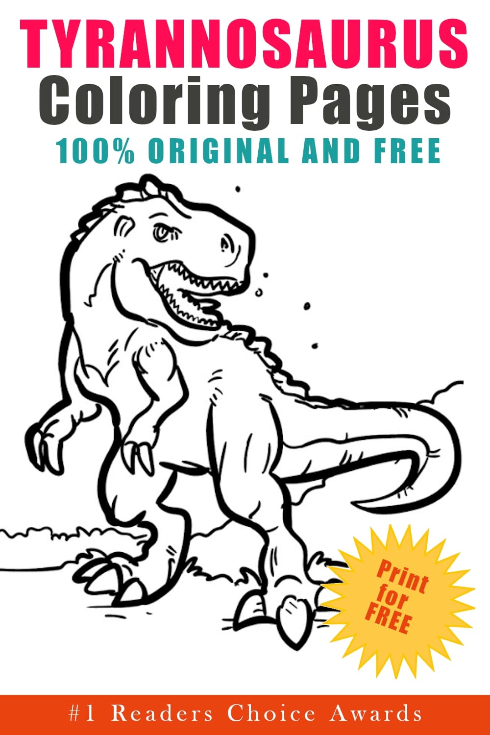 original and free tyrannosaurus coloring pages