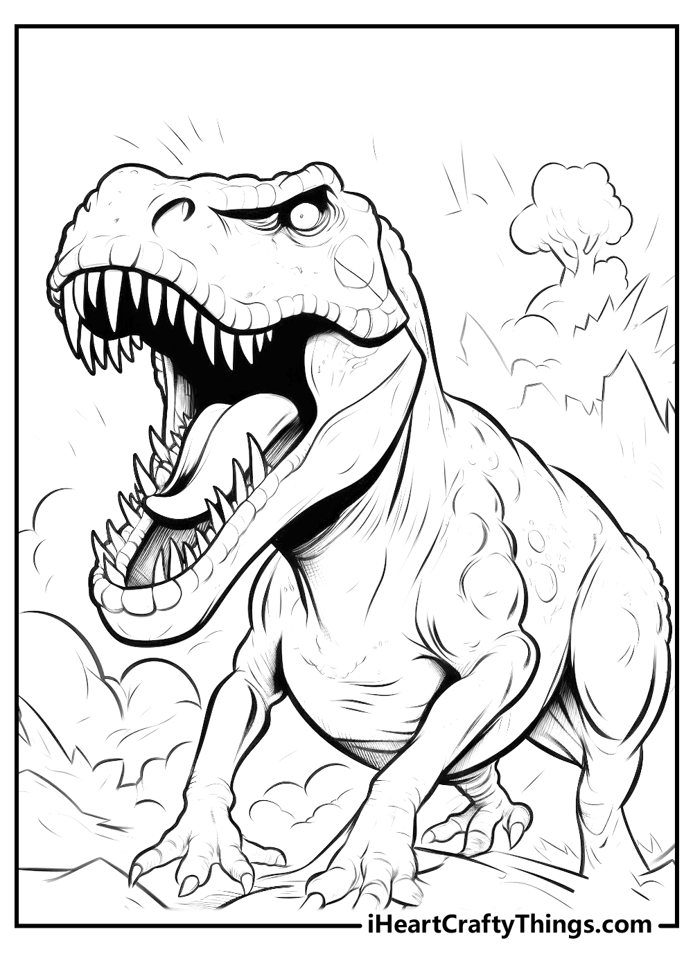 tyrannosaurus coloring printable for adults
