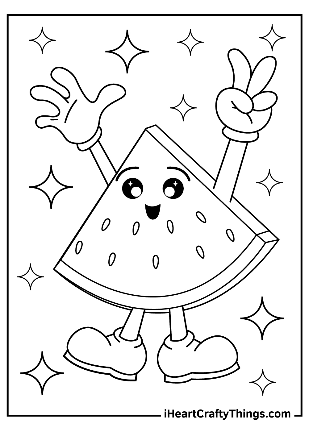 Coloring Pages Easy Watermelon Drawings For Kid Davis Requit