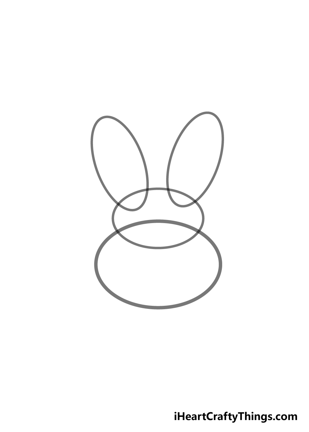 bunny face drawing step 1