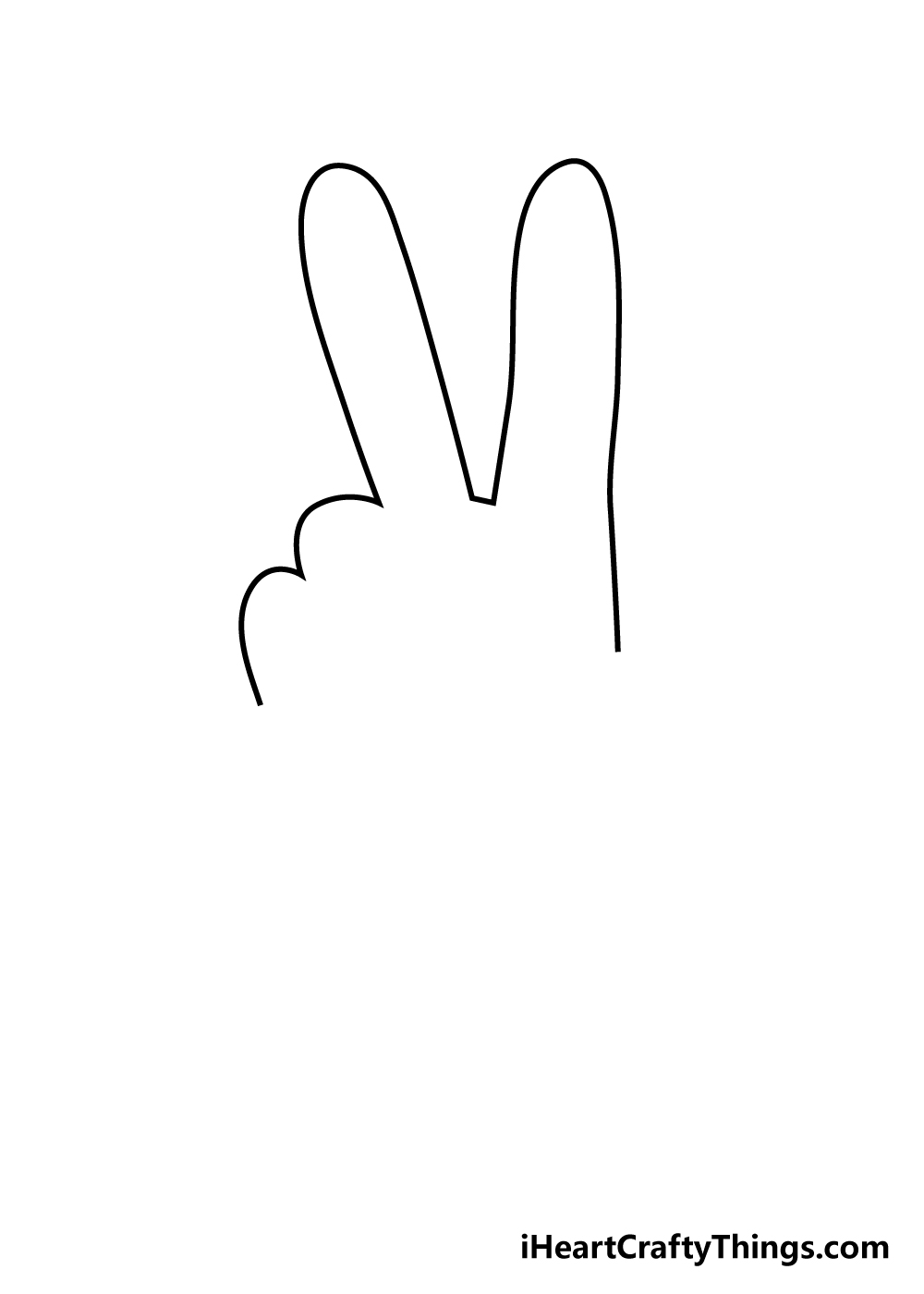 peace sign drawing step 1