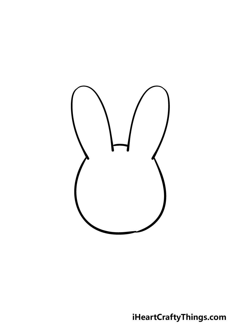 bunny face drawing step 2