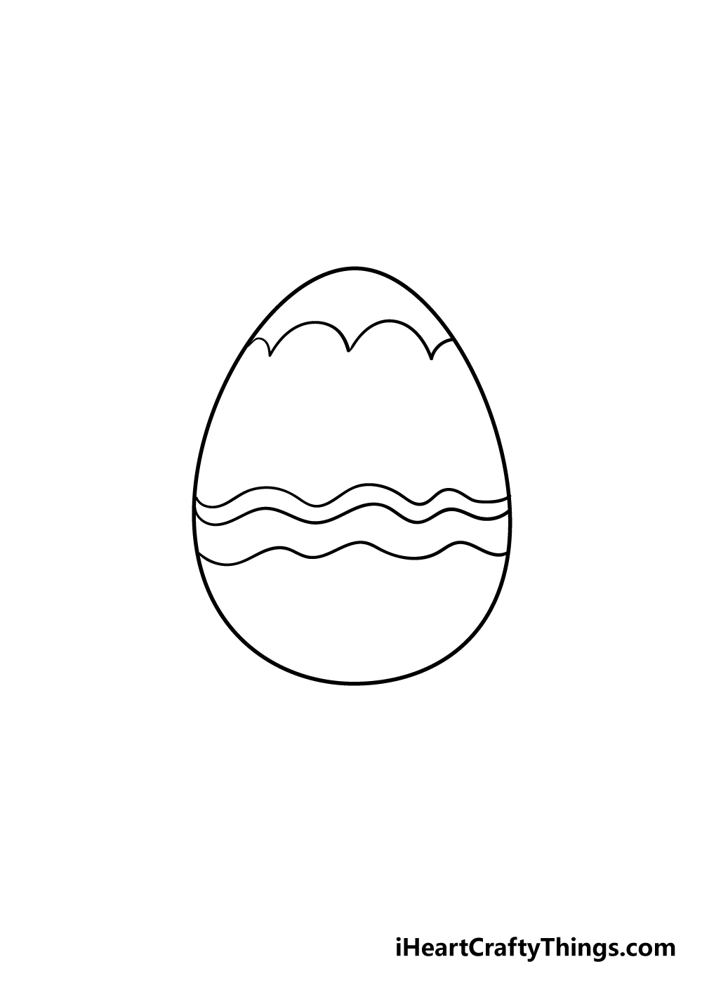 Easter egg drawing step 2