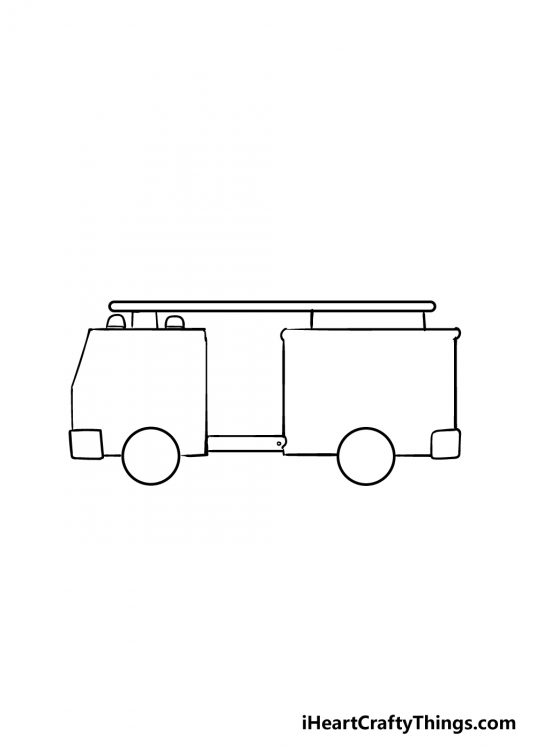 Fire Truck Drawing - How To Draw A Fire Truck Step By Step