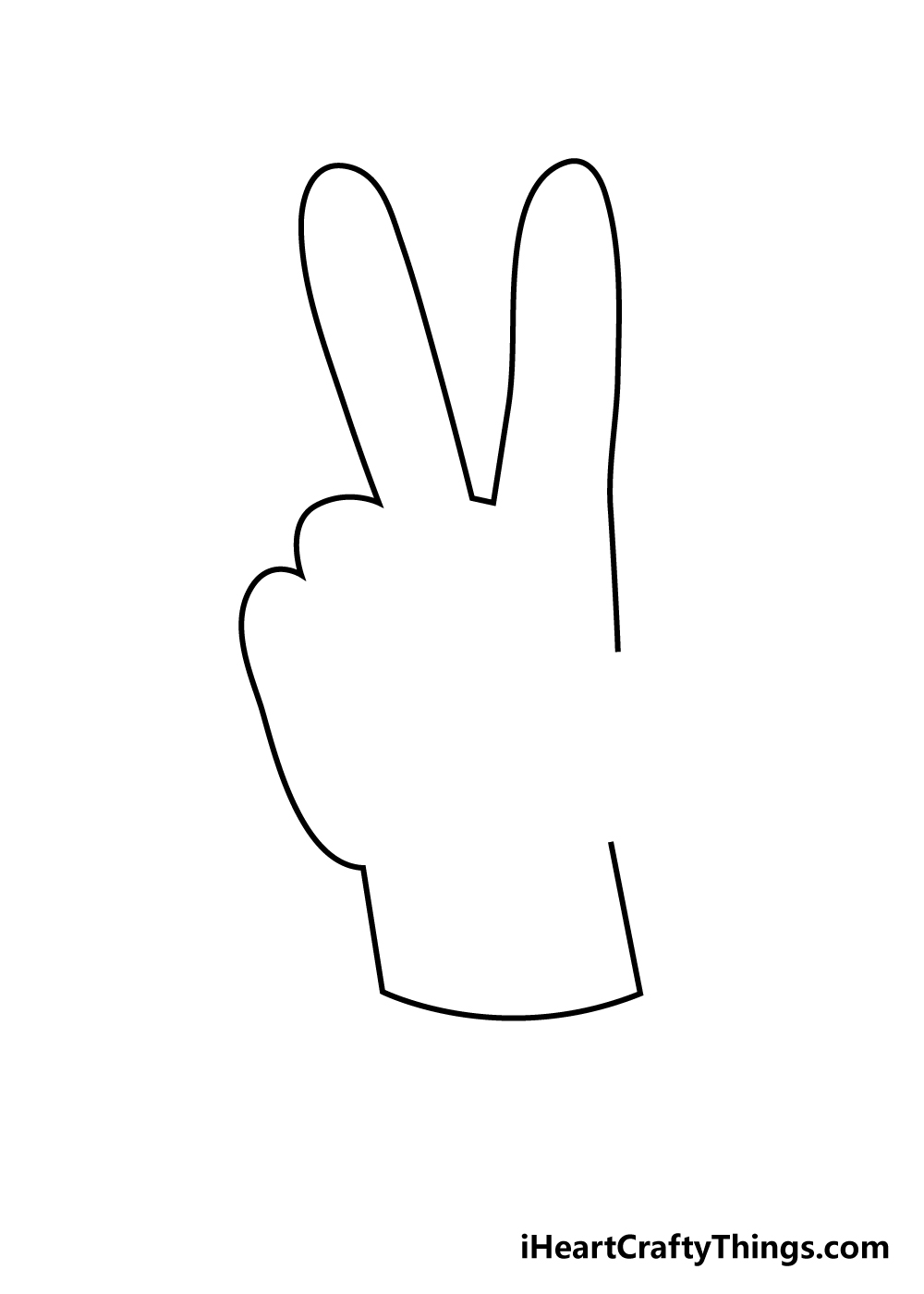 peace sign drawing step 2