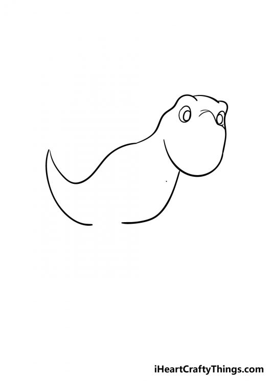 simple easy t rex drawing