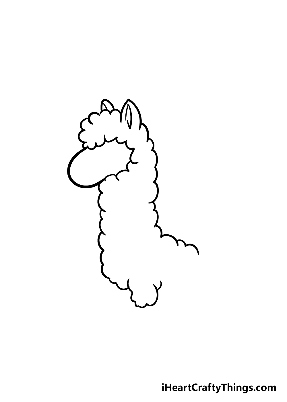 llama drawing step 3