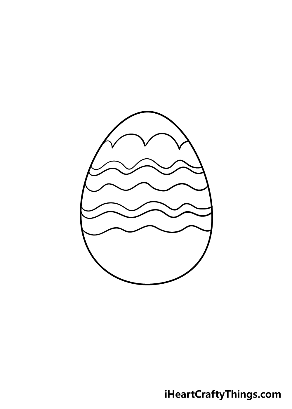 Easter egg drawing step 3