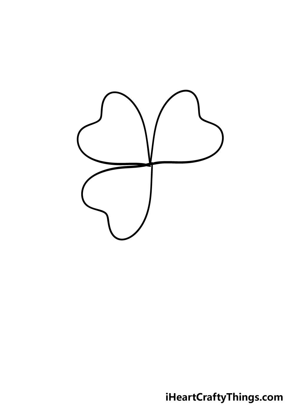 drawing four-leaf clover step 3