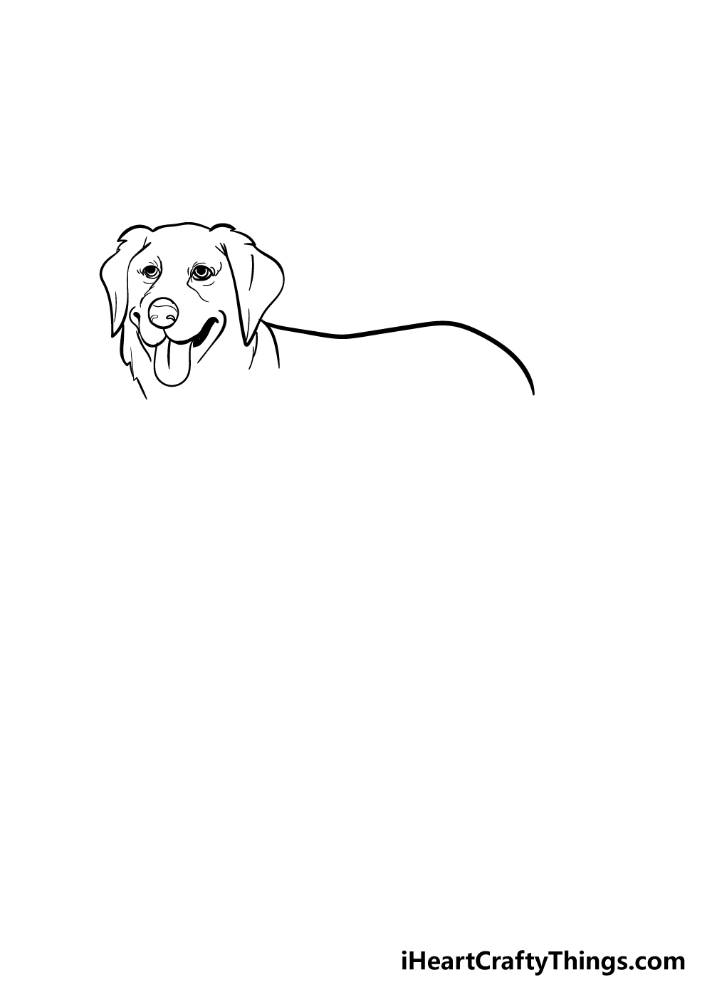 Golden Retriever Drawing - How To Draw A Golden Retriever Step By Step