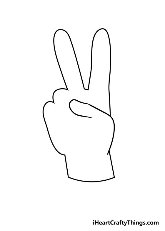 how to draw a peace sign hand step by step