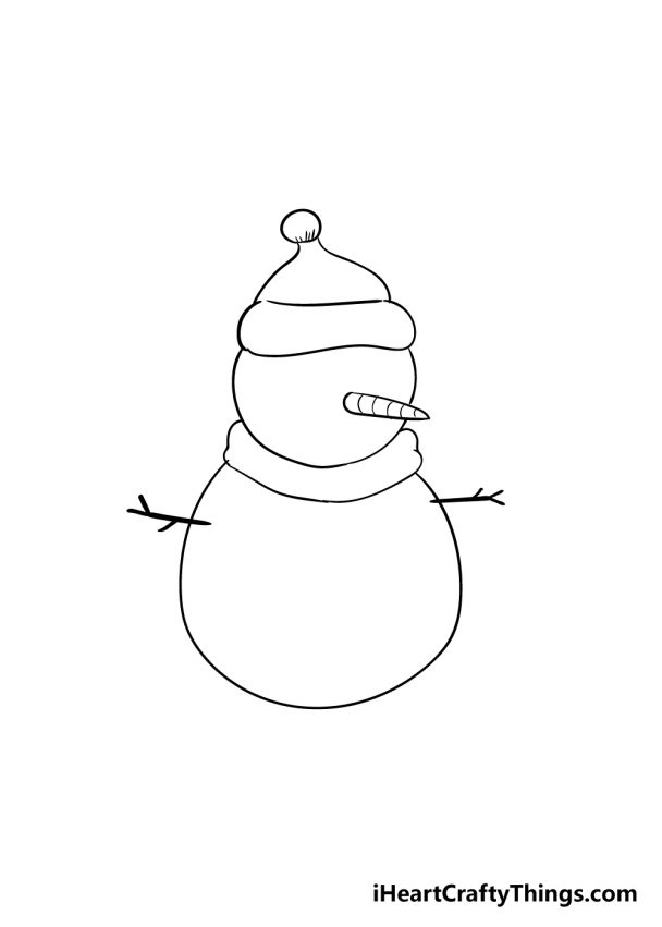 Snowman Drawing - How To Draw A Snowman Step By Step