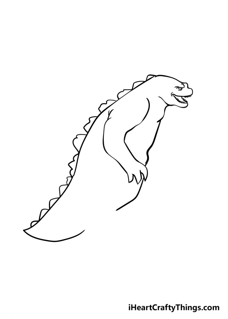 Godzilla Drawing How To Draw Godzilla Step By Step