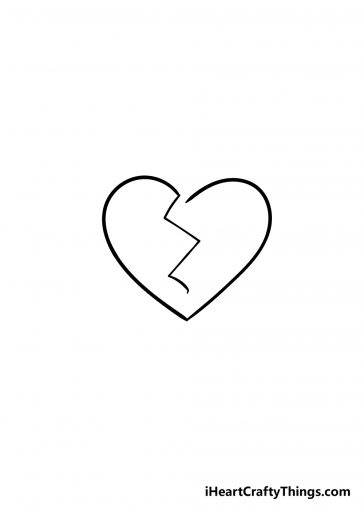 Broken Heart Drawing - How To Draw A Broken Heart Step By Step