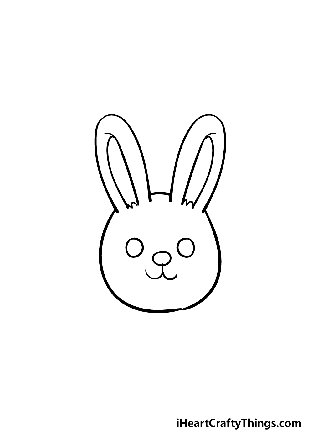 bunny face drawing step 4