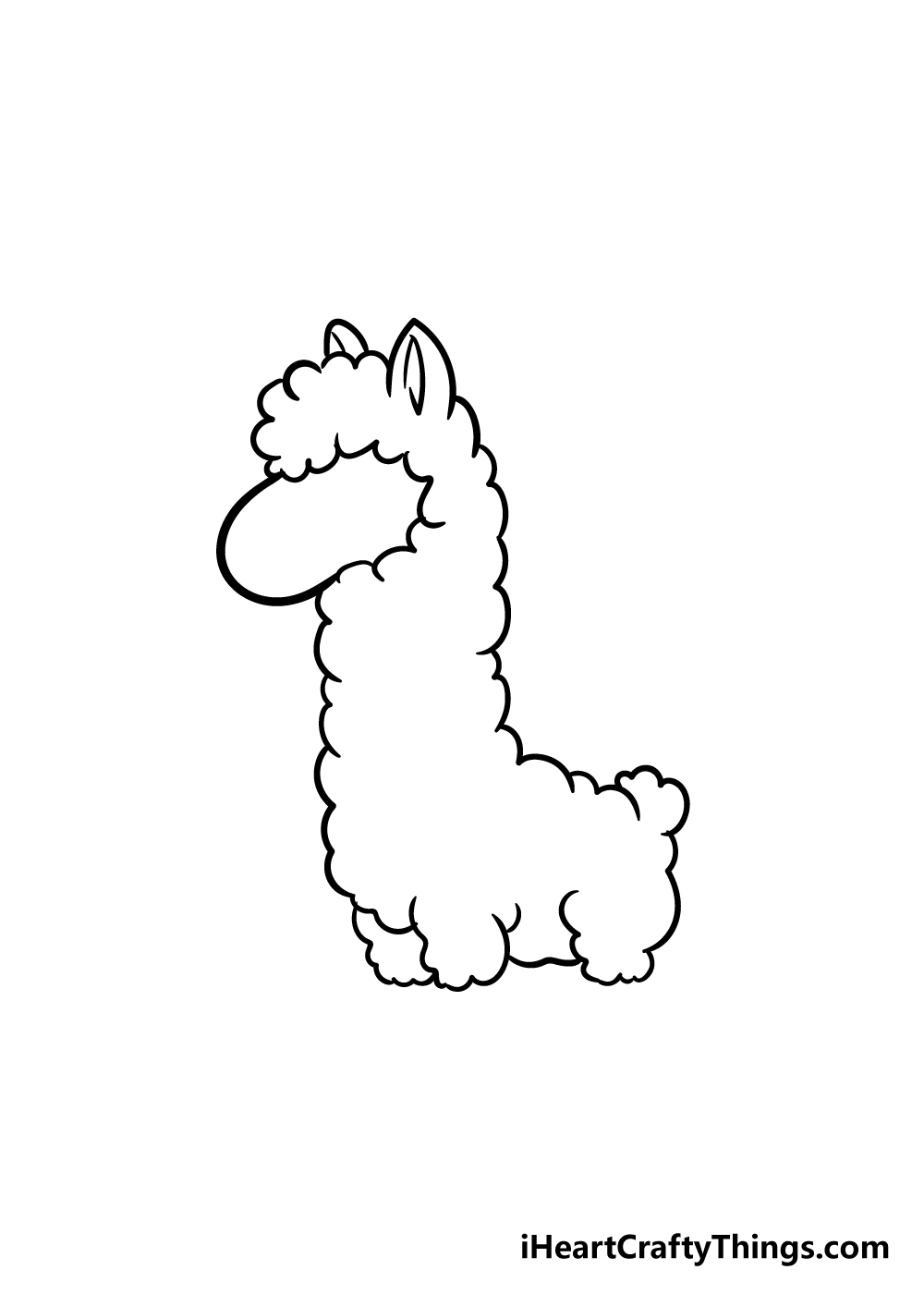 llama drawing step 4