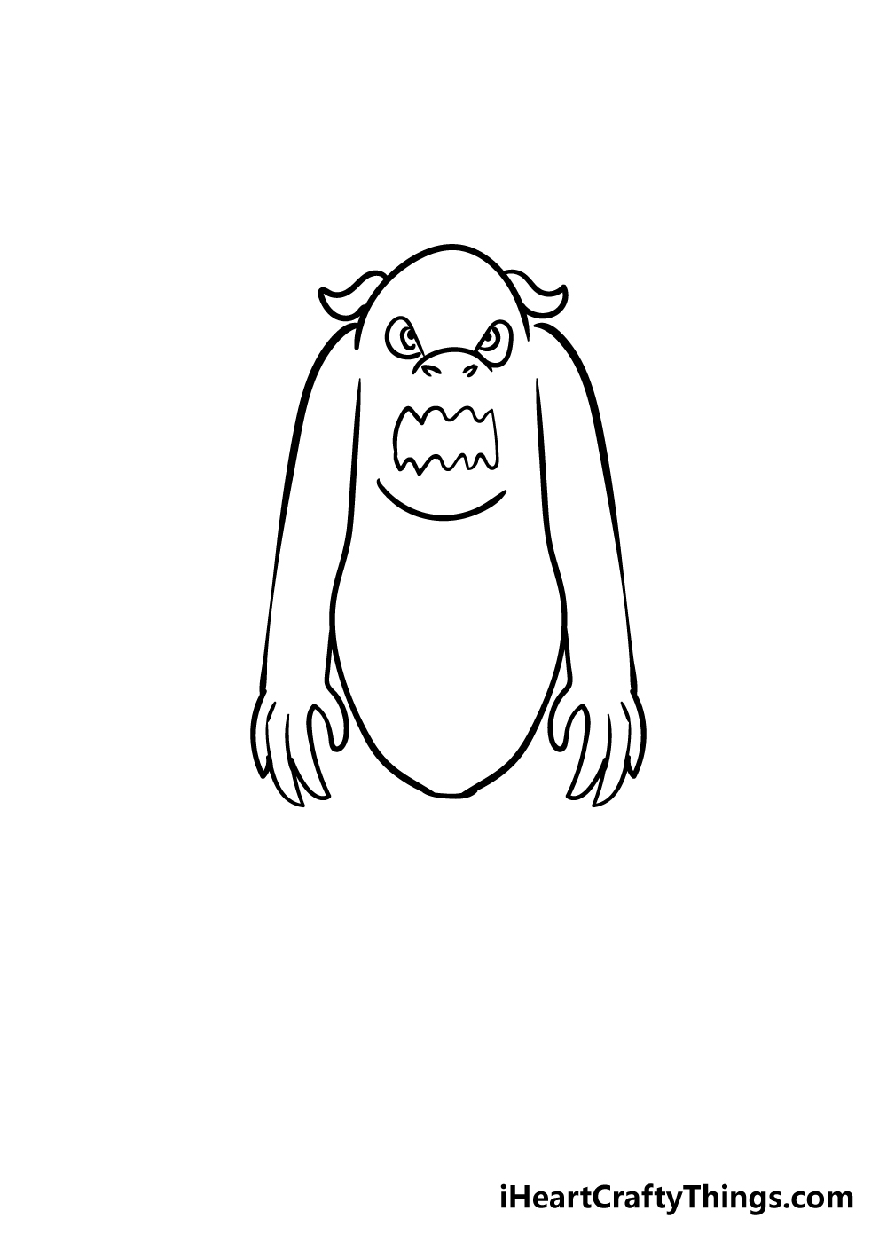 simple scary monster drawing