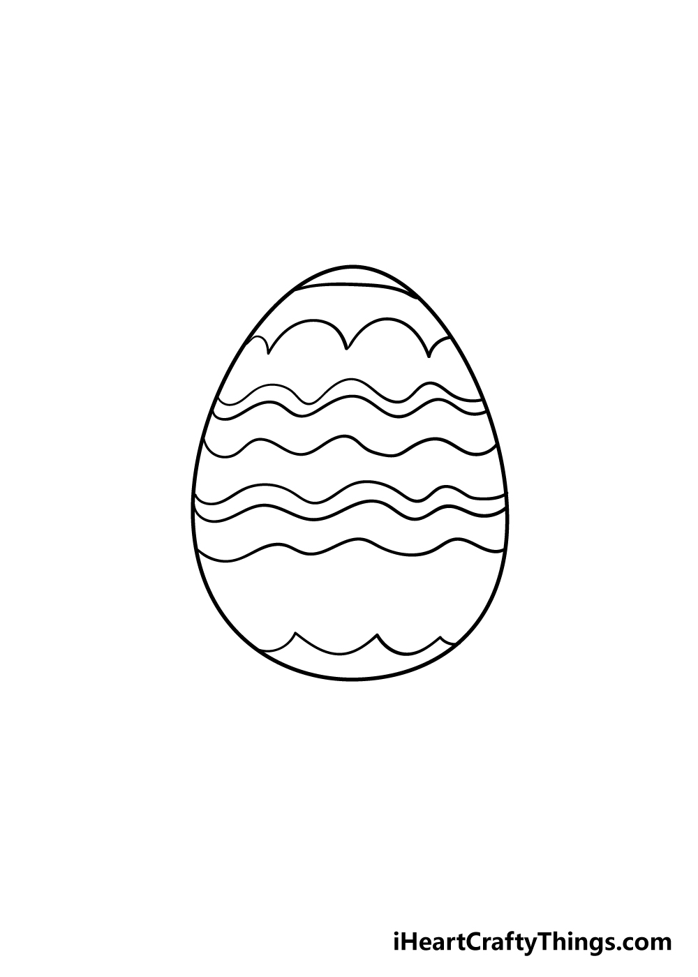 Easter egg drawing step 4