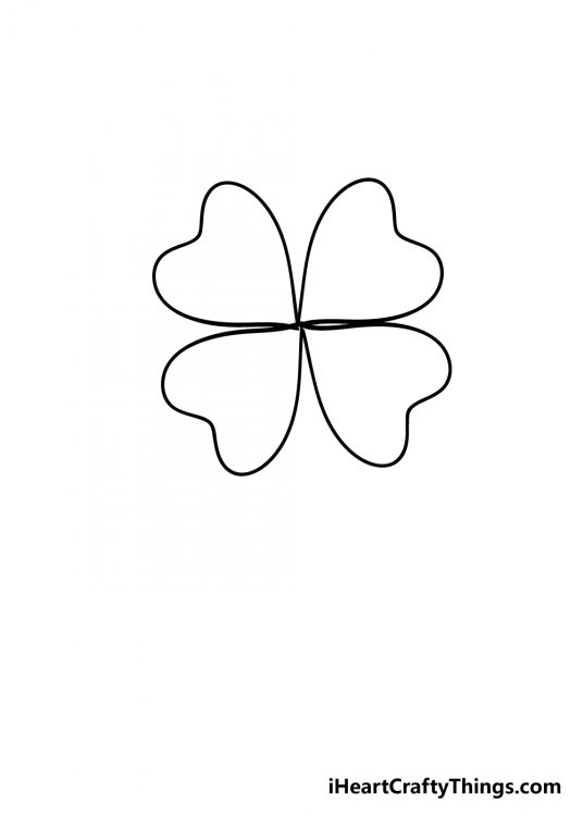  Four-Leaf Clover Drawing - How To Draw A Four - Leaf Clover Step By Step