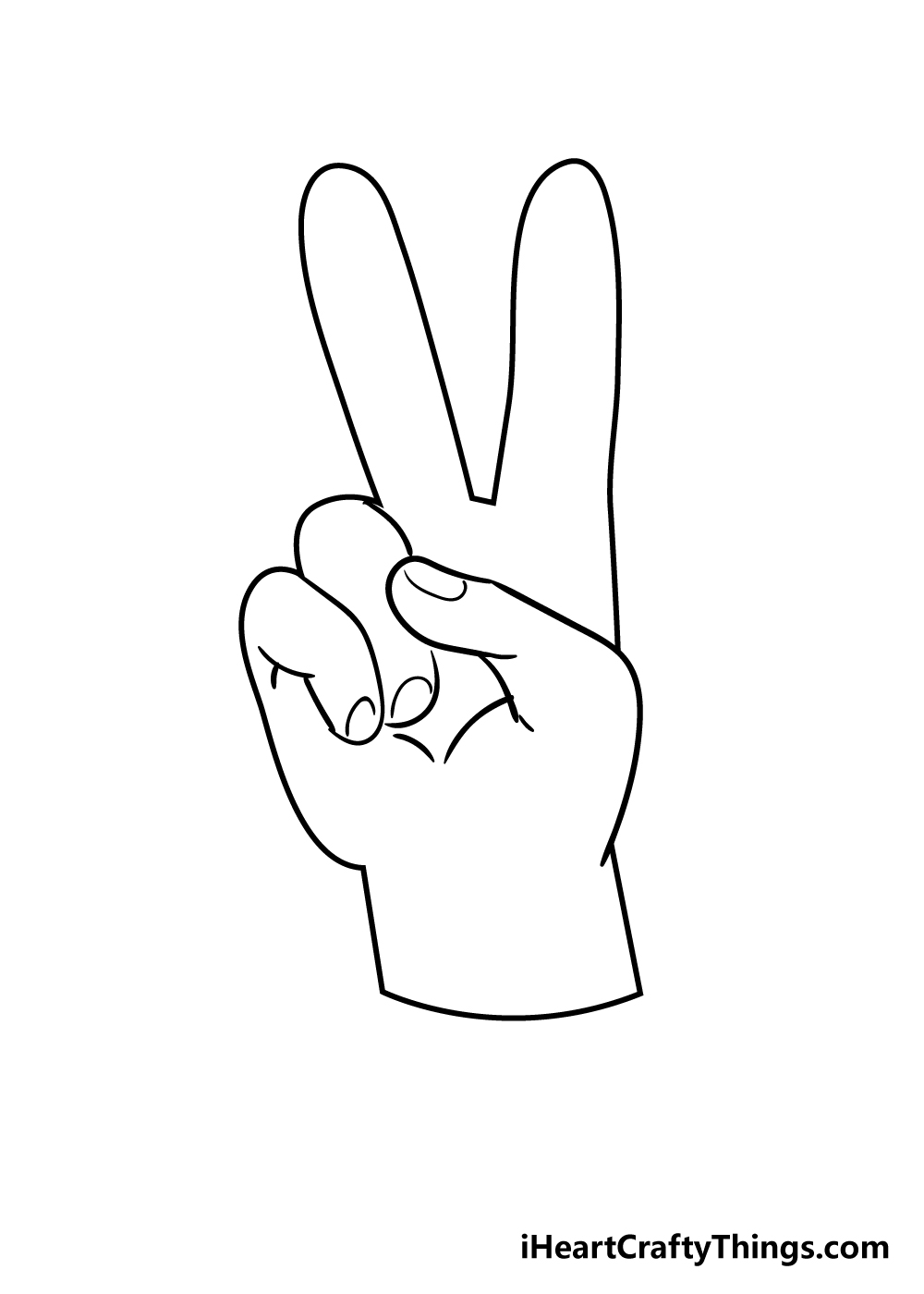 peace sign drawing step 4