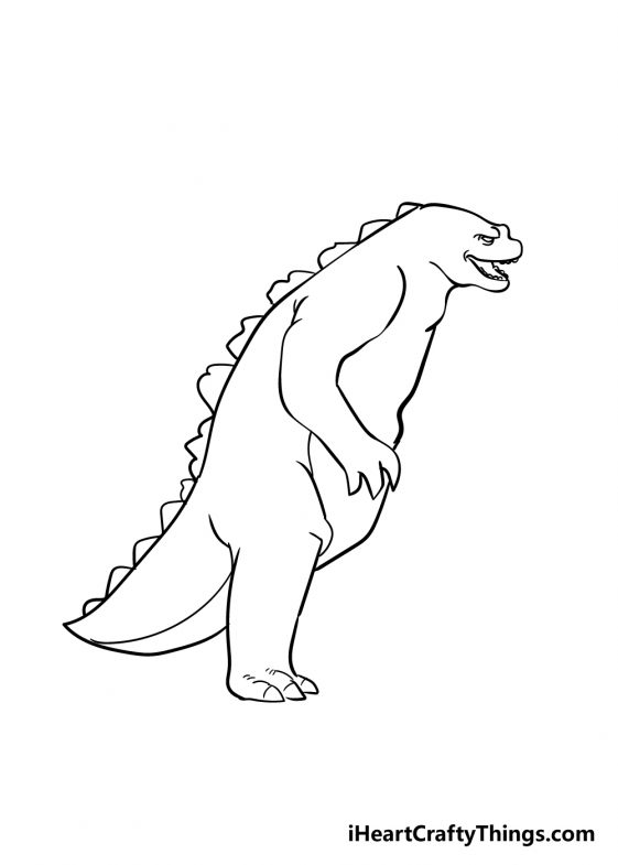 Godzilla Drawing - How To Draw Godzilla Step By Step