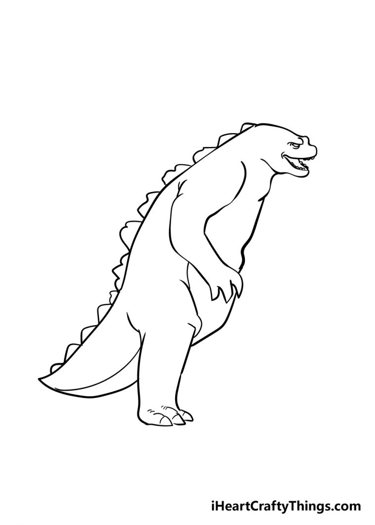 Godzilla Drawing - How To Draw Godzilla Step By Step