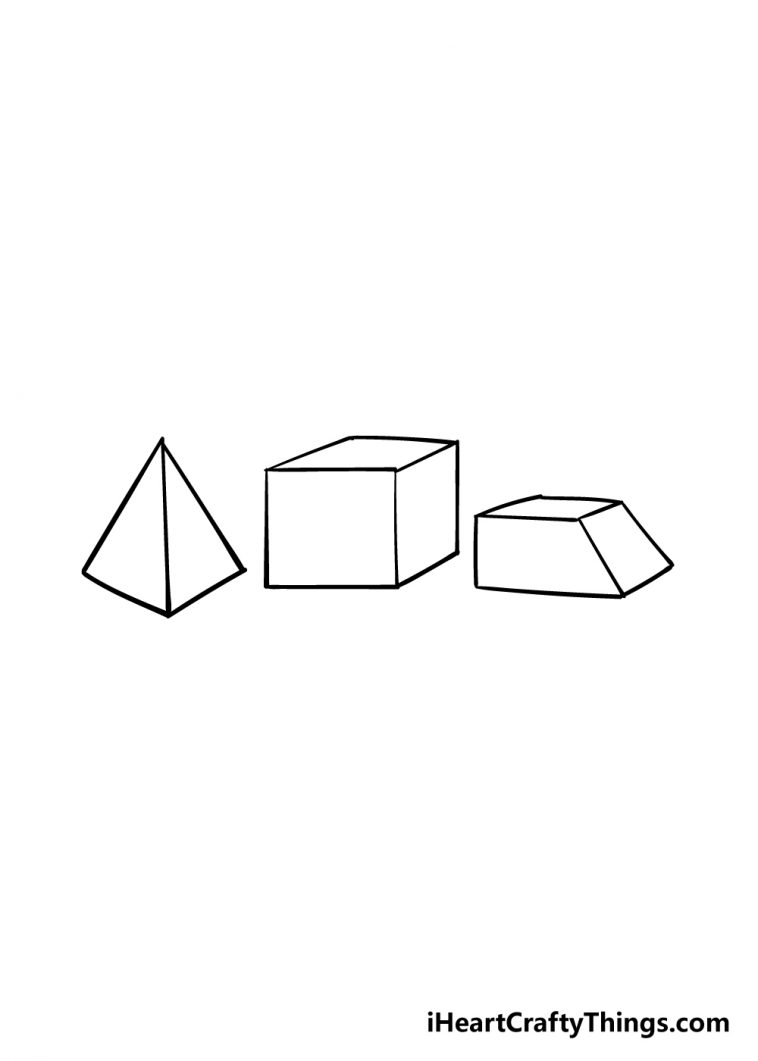 3D Shapes Drawing - How To Draw 3D Shapes Step By Step