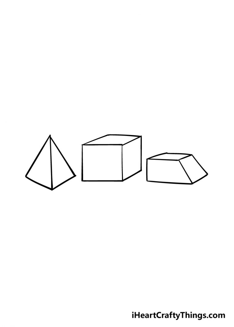 3d Shapes Drawing How To Draw 3d Shapes Step By Step