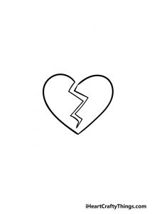 Broken Heart Drawing - How To Draw A Broken Heart Step By Step