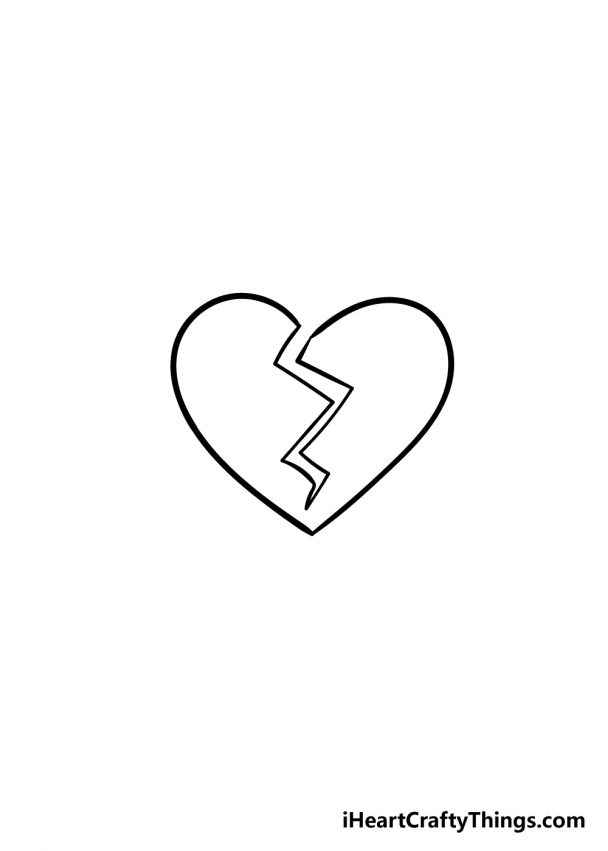 Broken Heart Drawing - How To Draw A Broken Heart Step By Step