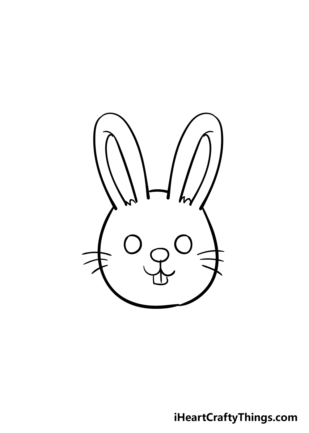 bunny face drawing step 5