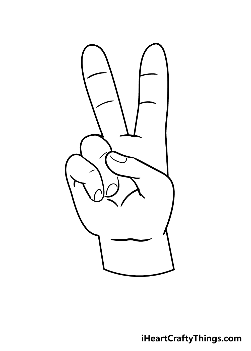 peace sign drawing step 5