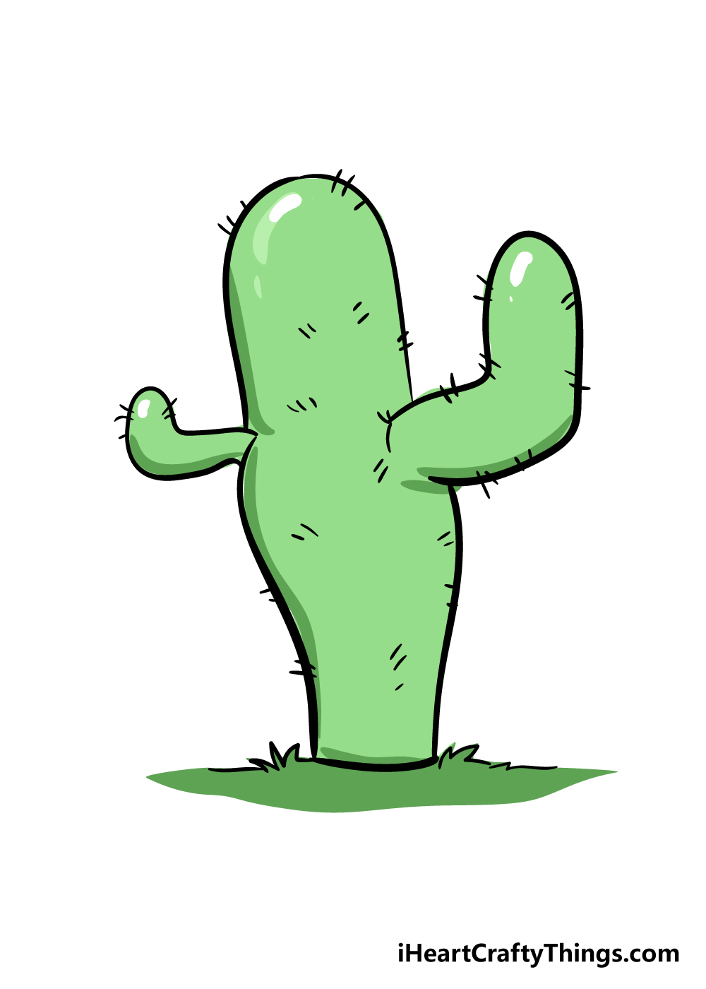 Cactus Drawing - How To Draw A Cactus Step By Step