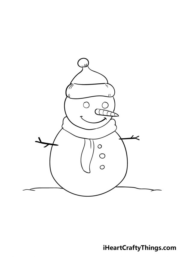 Snowman Drawing - How To Draw A Snowman Step By Step