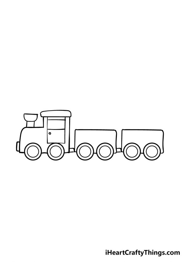 How To Draw A Train Step-by-Step - Easy Train Drawing For Kids