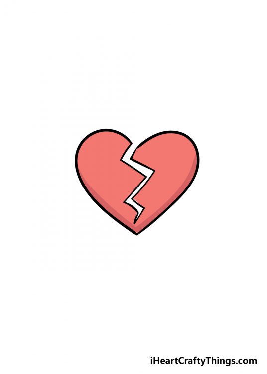 Broken Heart Drawing - How To Draw A Broken Heart Step By Step